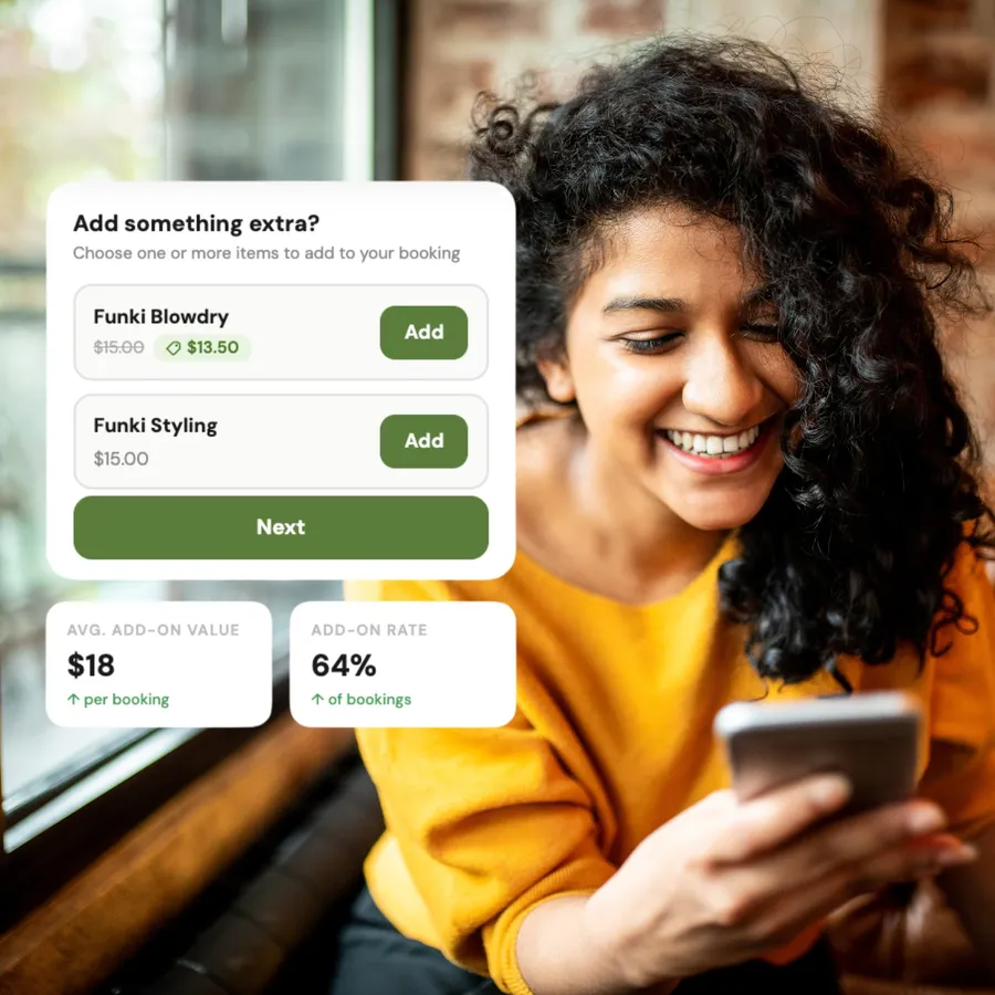 Smart add-on services offered during online booking